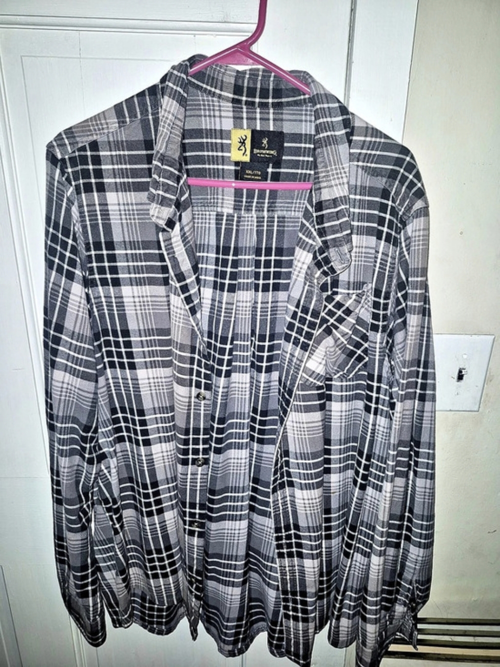 Browning Plaid Button Down in Gray & Black Size XXL Like New